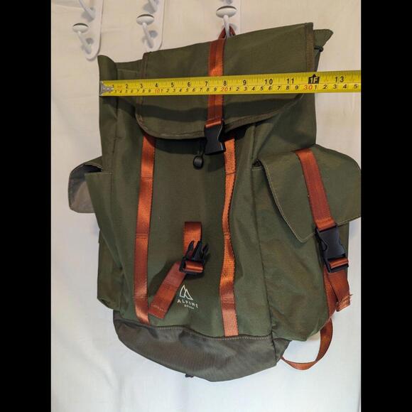 Alpine Design Backpack | Alpine Rucksack-Adventure Ready!! | Color: Green/Orange - Picture 10 of 10